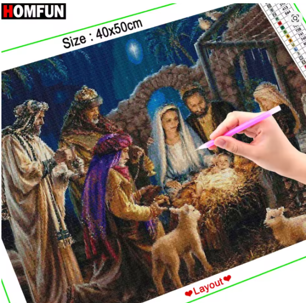 Diamond Painting HOMFUN Die Geburt von Jesus